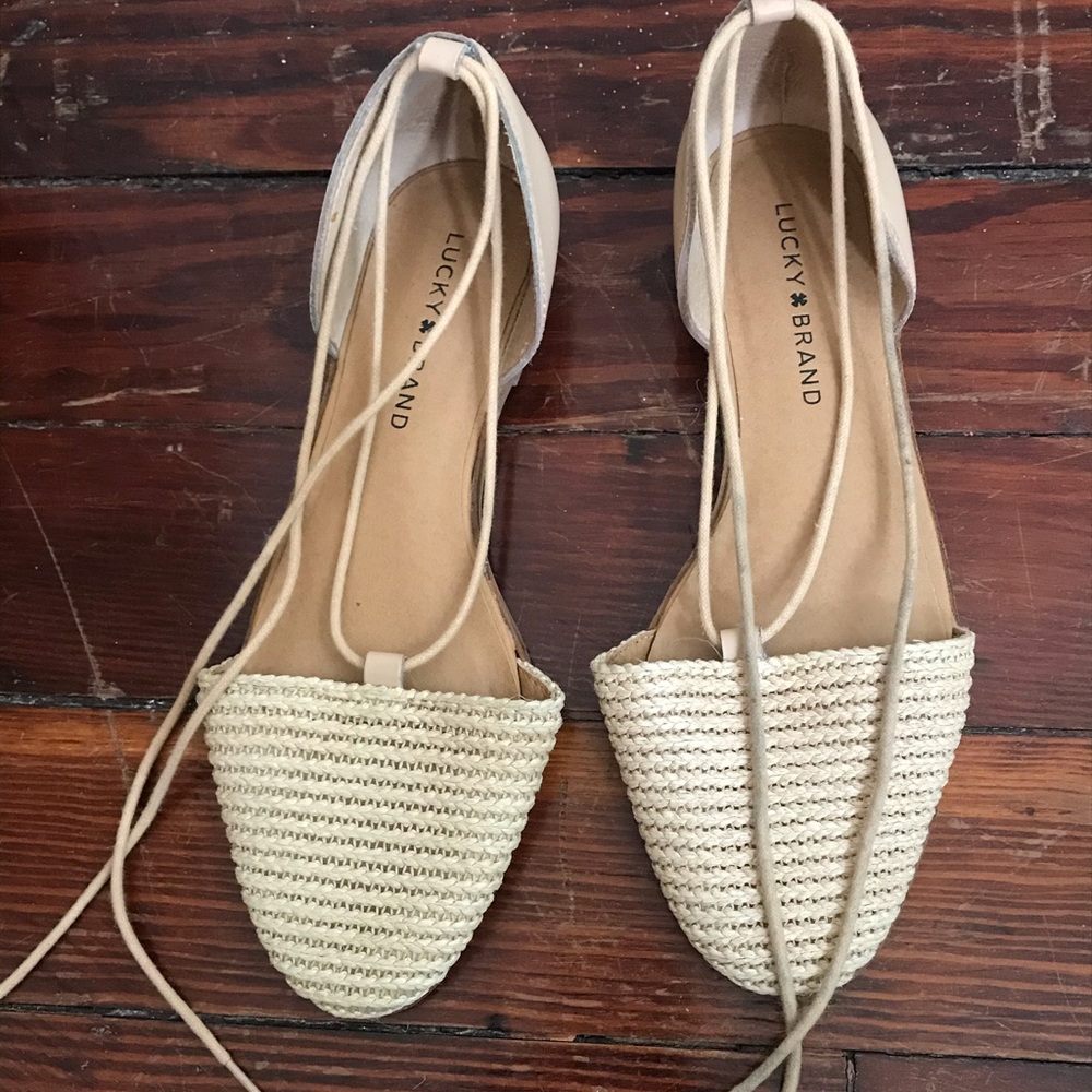Jute D’Orsay Flats w/ ankle ties